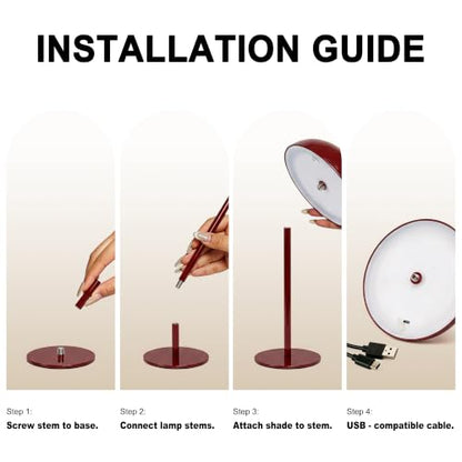Cordless Table lamp - color: Red