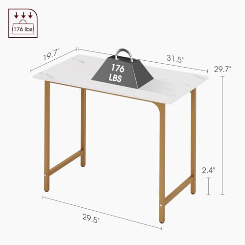 BestOffice Computer Desk,Home Office Desk, Modern Simple Style for Home Office Study Writing (Gold, 32 Inch) - color: Gold, size: 32 Inch