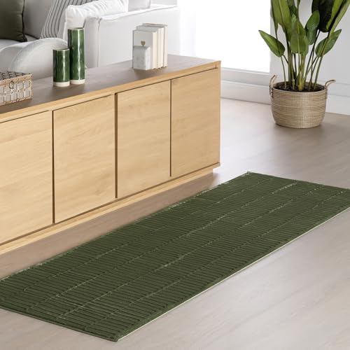 nuLOOM Kailani Green Geometric Washable Runner Rug, 2' x 8' | Nuloom Kailani Geometric 2' x 8' Machine Washable Runner Rug for Living Room Bedroom Dining Room Entryway Hallway, Green - color: Green, size: 2'8" x 8' (Rectangular)