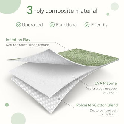 FinishingBo 11x11 Cube Storage Bins 6 Pack, Fabric Basket with Handles | Foldable Storage Cubes, PU Leather Handles,Closet Storage, White Green - color: White/ Green