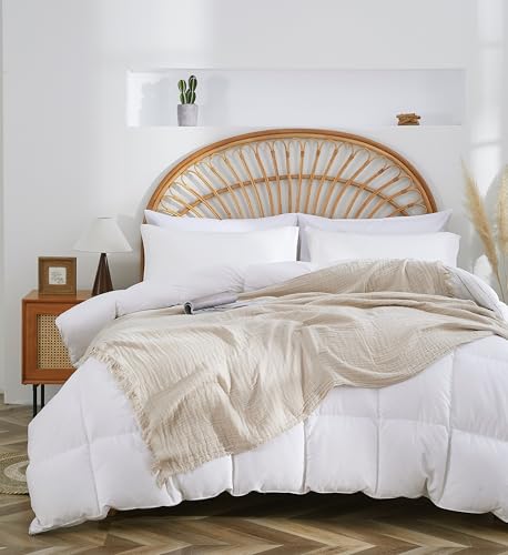 100% Cotton Muslin Throw Blanket for Bed, Couch, Small, Decorative, Soft, Pre-Washed, Breathable and Lightweight Gauze Blanket with Tassels, Suitable for All Seasons, Beige, 50"x60" - color: Beige