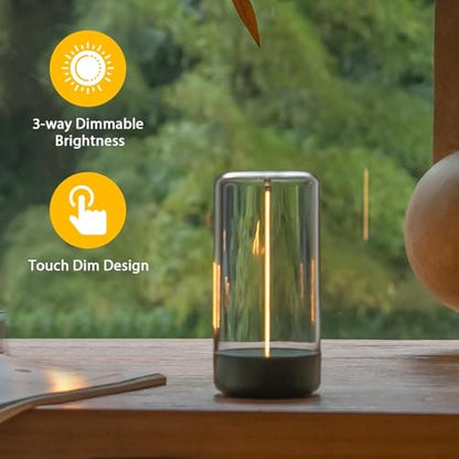 Mini Minimalist Table Lamp, Rechargeable Night Stand Lamp, Dark Green - color: Dark Green