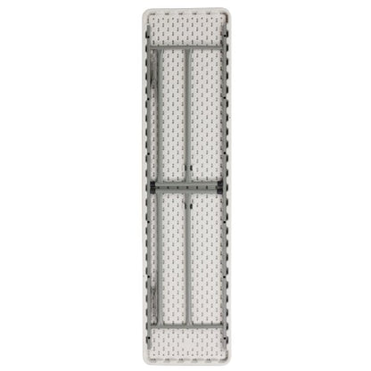 EMMA + OLIVER 6-Foot White Plastic Folding Table | Lightweight, Easy Storage, Event and Banquet Table - color: Granite White