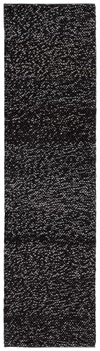 SAFAVIEH Natura Runner Rug 2'3"x7', Wool Knotted Black & Grey NAT425Z - color: Black/Grey, size: 2'3" x 7' (Runner)