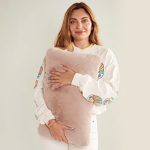 UnHide Squish Lumbar Pillow, Extra Soft Faux Fur Rectangular Shaped Pillow | 100% Polyester Fill, Machine Washable, Perfect for Living Room, Bedroom, or Guest Room, Rosy Baby - color: Rosy Baby, size: 10" x 18"