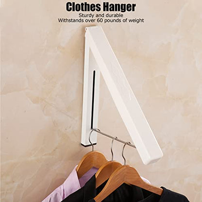 Wall Mounted Drying Rack, Foldable Retractable Clothes Hanger with Multifunctional Design, for Home Hotel Office Bathroom and Balcony