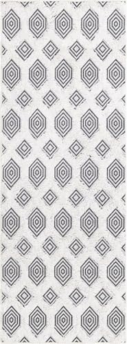 Rugs.com - Sabrina Soto Casa Rug – 6 Ft Runner Black Cotton Textured Rug Modern Hallway Runner for Entryways and Bedrooms - color: Black, size: 2'3" x 6' (Runner)