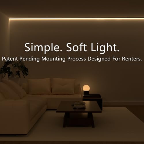 The 8.2FT/2.5M Modular Channel Assembly Kit for The Concealment of LED Strip Lighting Surface Mounted Cove Light Baseboard Uplight Wall Washer Lighting Decor - size: Covers 8 ft