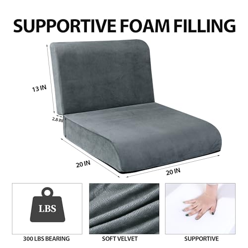 HOMBYS Recliner Seat Cushion with Lumbar Supportive Pillow Extra Large Non-Slip Seat Cushion with Back Support Cushions,Cruve Edge Design for Relief Thighs Pressure, Dark Grey - color: Dark Grey