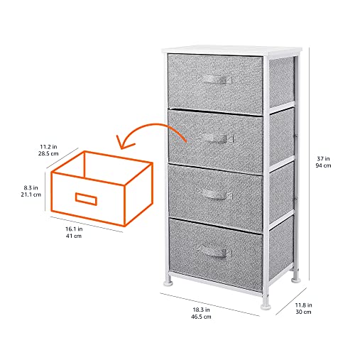 Amazon Basics Fabric 4-Drawer Storage Organizer Unit for Closet, Bedroom, White - color: White