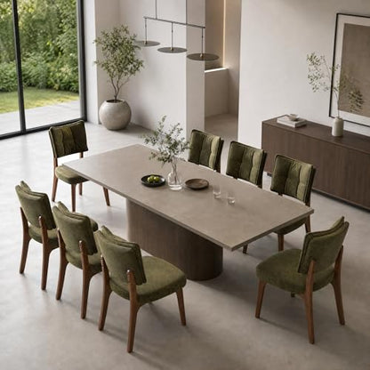 YOUNIKE Wood Frame Green Dining Chair, Chenille Fabric, Single Pack | Modern Ergonomic Upholstered Kitchen & Dining Room Chairs, Double-Layer Backrest, Comfy Soft Cushion, Easy to Assembly - color: Green