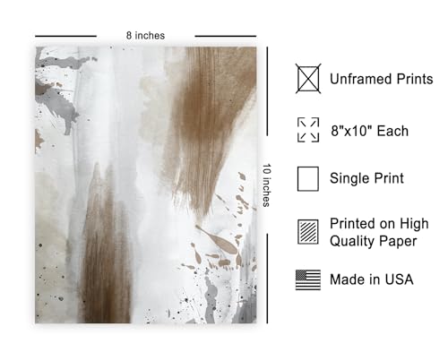 Poster Master Watercolor Painting Poster - Brown Brush Stroke Print - Abstract & Mid Century Modern Art - Aesthetic & Chic Boho Art - Living Room Decor - 8x10 UNFRAMED Wall Art - color: Style-06, size: 8"L x 10"W