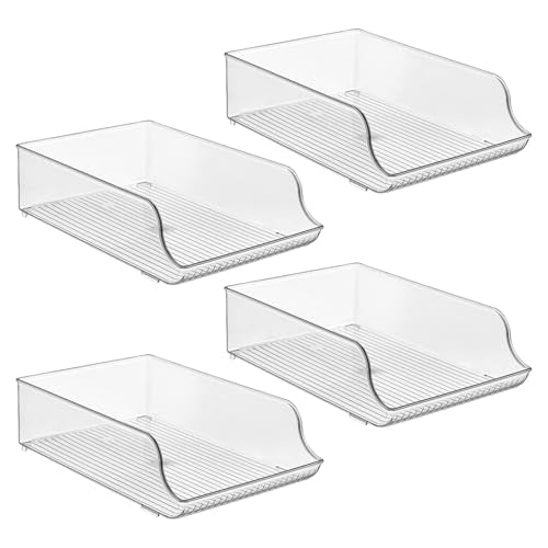 iDesign Water Bottle Organizer for Fridge, Set of 4, Clear | Made in USA - style: Pack of 4