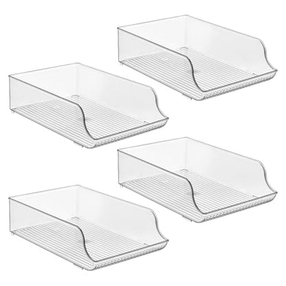 iDesign Water Bottle Organizer for Fridge, Set of 4, Clear | Made in USA - style: Pack of 4