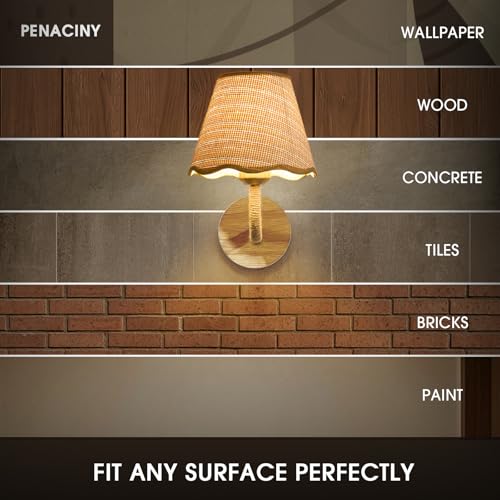 Set of Two Stick-On Hand Woven Wall Sconces, Battery Operated Wireless Wall Sconces with Remote Controlled, Adjustable Brightness Living Room Wall Decor(E26 Bulb Included) - size: Stick-on (2 Pack)