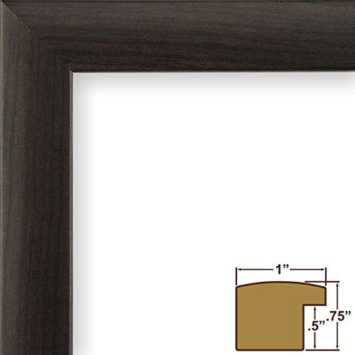 Craig Frames 7-Piece Wall Frame Set – Dark Brown 1-Inch MDF Moulding, Wood Grain Finish, Includes White Display Mats and Hanging Hardware – Photo Collage Gallery Display - color: 621FSET01S07Z Brown Frame Set