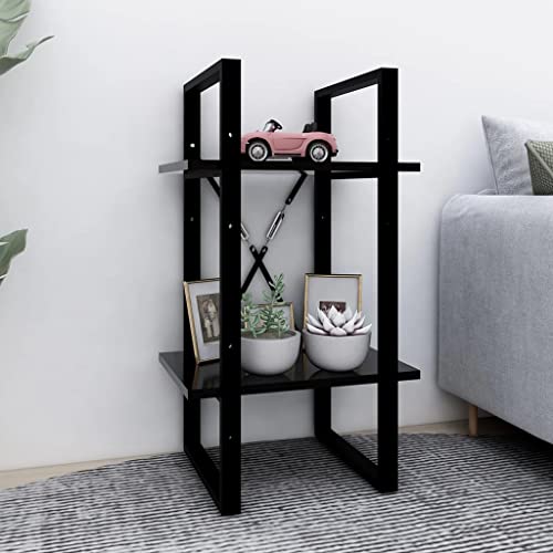 2-Tier Small Bookshelf, 2 Shelf Bookcase in Black, Engineered Wood Book Cabinet for Home Office, 15.7x11.8x27.6 Inches - color: Black, size: 1 & 27.6"