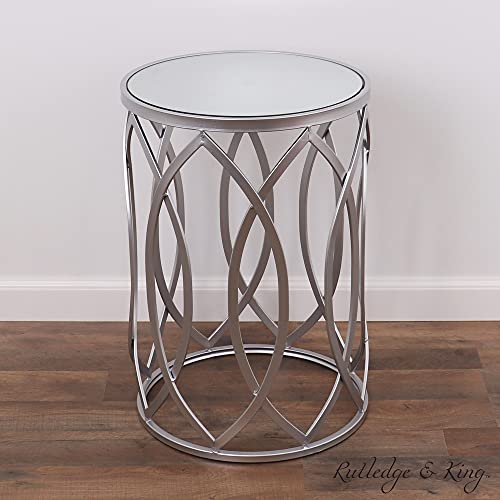 Nested Metal Side Tables - Set of 2 for Living Room & Bedroom (Silver) - color: Trinity - Silver