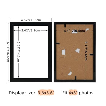 Giftgarden 4x6 Picture Frame Black Set of 16, Lightweight 4 by 6 Photo Frames Bulk for Family, Office, Living room Wall Hanging and Tabletop Display - color: Black*16, size: 4x6