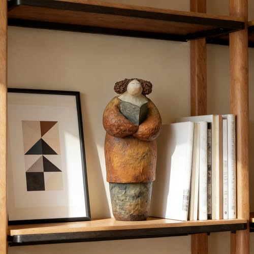 XINXUAN Reader Women Sculpture, Home Décor Accents for Modern Farmhouse | Bookshelf, Office, Desk, TV Stand, Entryway, Room Decor Aesthetic, Book Lovers Gifts (C)