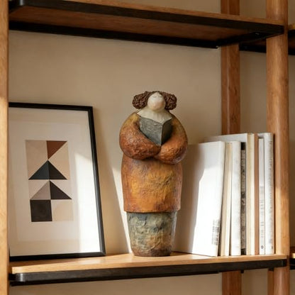 XINXUAN Reader Women Sculpture, Home Décor Accents for Modern Farmhouse | Bookshelf, Office, Desk, TV Stand, Entryway, Room Decor Aesthetic, Book Lovers Gifts (C)