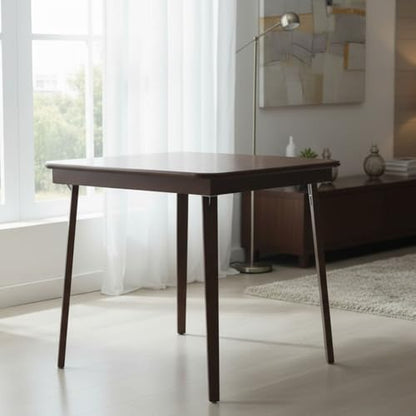 Stakmore Classic Straight Edge Square Folding Card Table 32x32 - No Assembly Wooden Foldable Card Table, Bridge, Board Game, Steel Mechanism, Folding Legs, Space-Saving, Walnut Frame - color: Walnut
