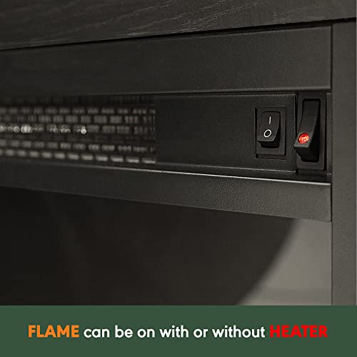 Furinno Classic 60 Inch TV Stand with Fireplace, Americano - color: Americano, size: 60-Inch
