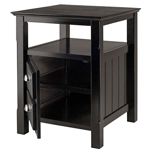 Ergode Timber Nightstand - Versatile & Stylish Bedroom Storage with Drawer & Shelf - Black Finish - Elegant Design - Easy Assembly - 20" W x 20" D x 25" H