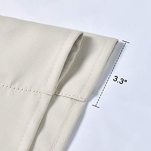 54 inches Long Blackout Curtain - Balloon Roll Up Window Tie Up Shades for Kitchen/Nursery/Bathroom Window (1 Panel, 34 inches W by 54 inches L) - color: Cream Beige, size: 34"W x 54"H