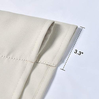54 inches Long Blackout Curtain - Balloon Roll Up Window Tie Up Shades for Kitchen/Nursery/Bathroom Window (1 Panel, 34 inches W by 54 inches L) - color: Cream Beige, size: 34"W x 54"H