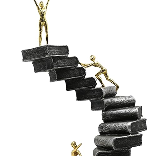 Thinker Statues Ladder Sculpture Abstract Figure Handicraft for Bookshelf Desktop Decoration