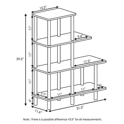 FURINNO Turn-N-Tube 4-Tier Cube Ladder Shelf, Espresso/Black - color: Espresso/Black, style: 4-Tiers, Cube Ladder