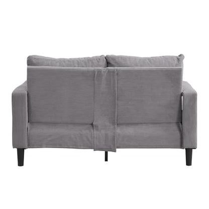 57 " Loveseat Sofa Couch, Upholstered 2 Love Seat Sofas with 2 Pillows Soft Cushions & Sturdy Frame, Space Saving Modern Small Sofa, Living Room Bedroom Apartment Small Space (Light Gray, 2 Seat) - color: Light Gray, size: 2 Seat