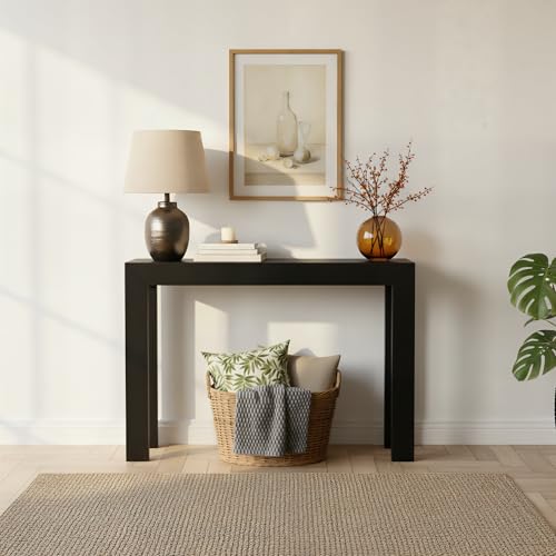 Plank+Beam Modern Console Table, 46 Inch, Black | Non-Toxic Finishes, Versatile Design, Modern Design, Easy Assembly, Modern Style, Quick Setup, Solid Wood - color: Black, size: 46 Inch
