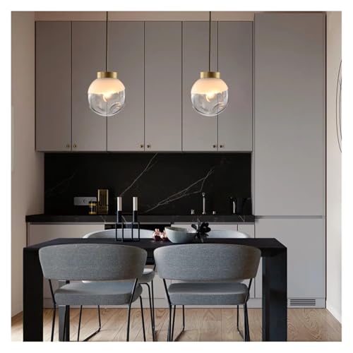 Chandelier, Small Pendant Light Nordic Designer Restaurant bar Dining Room All Copper Glass Bedroom headboard(White,D20cm) - size: D20cm, style: White
