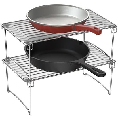 Deco Brothers Stackable Cabinet Shelf Organizer, 2 Pack, Chrome - color: Chrome