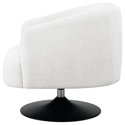Coaster Home Furnishings - Dave - Boucle Fabric Upholstered Barrel Back Swivel Accent Chair with Pedestal Base, Tapered Off Armrests and 360-Degree Swivel - Living Room - Beige - 905739