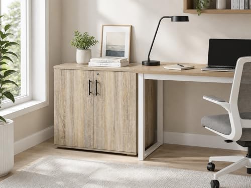 MMT Office Storage Cabinet, Garage Storage, 2 Door, Sonoma Oak - color: Sonoma Oak