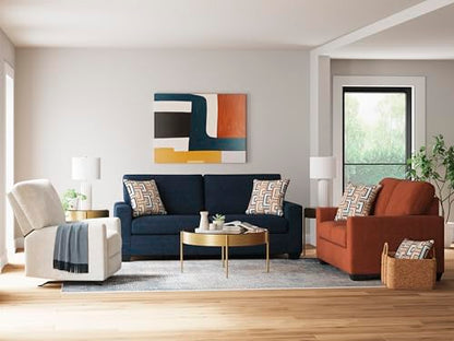 Signature Design by Ashley 85 in Chenille 3 Seater Track Arm Sofa, Stone | Polyester chenille upholstery, Wood and engineered wood frame, Sag-resistant platform foundation, Living room use, Aviemore - color: Stone, style: Sofa