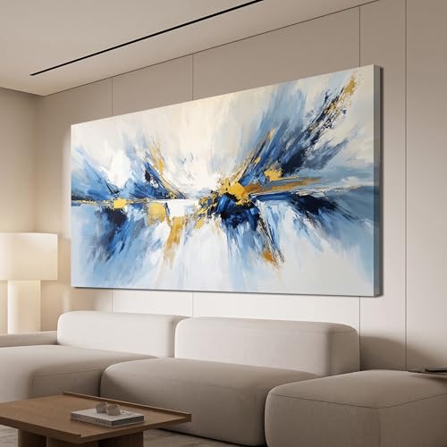 YISXINOAG Modern Canvas Art Wall Decor Abstract Wall Decor Canvas Wall Art for Bedroom Modern Home Decorations Gold and Blue Abstract Art for Dining Room Home Artwork Prints Size 20"X40" - color: gold blue, size: 40"L x 20"W