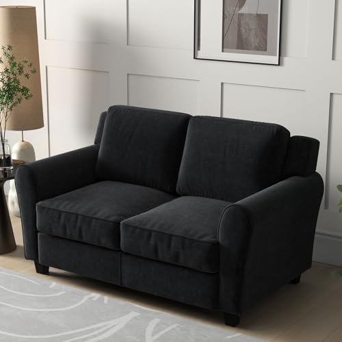 Bonzy Home 2 Piece Sofa Set, 2-Seater Sofa Couch Set of 2, Modern Comfy Sofa with Thick Cushion for Living Room Apartment Office, Black - color: Black, size: 58"+58"(2 + 2 Seat)