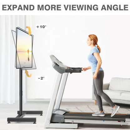 TV Floor Stand for 13-50 inch LCD LED Flat/Curved Panel Screen TVs up to 44 lbs, Height Adjustable TV Stand Mount with VESA 200x200, Portable TV Stand for Bedroom, Dorm Room, Office | Tilting and Rotating Mount, Portrait to Landscape, Height Adjustable Po