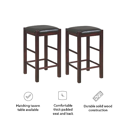 Linon Brown 3-Piece Table Faux Marble Tavern Set, 42" w x 22.25" d x 36" h - color: Brown