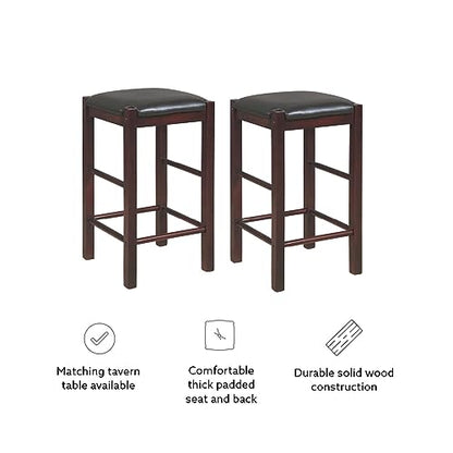 Linon Brown 3-Piece Table Faux Marble Tavern Set, 42" w x 22.25" d x 36" h - color: Brown
