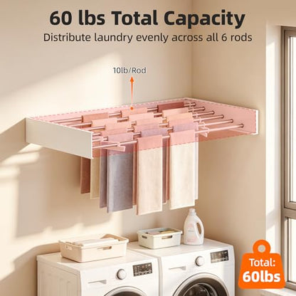 Wall Mounted Drying Rack 40", Rust-Resistant, for Laundry & RV | Folds to 1.2" Ultra-Thin, Space Aluminum, for RV & Apartment, Collapsible Clothes Drying Rack - size: 40 Inches