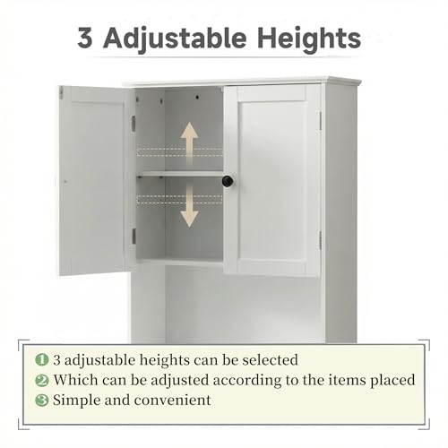 Bathroom Wall Cabinet, White 30" x 24" Wall Mounted Medicine Cabinet, Over Toilet Storage Hanging Cabinet Adjustable Shelves Cupboard with Large Space for Laundry Room, Bedroom, Kitchen, Entryway - size: 29.5"x 23.6"x 8.3"-white