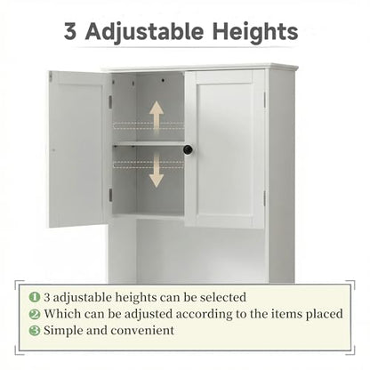 Bathroom Wall Cabinet, White 30" x 24" Wall Mounted Medicine Cabinet, Over Toilet Storage Hanging Cabinet Adjustable Shelves Cupboard with Large Space for Laundry Room, Bedroom, Kitchen, Entryway - size: 29.5"x 23.6"x 8.3"-white