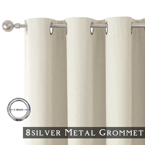 ChrisDowa Birch Blackout Curtains 45 Inches Long 2 Panels for Bedroom | Room Darkening,Light Blocking,Thermal Insulated,Faux Linen,Farmhouse,Grommet,Window Treatment,Drapes,Living Room,52x45 - color: Birch, size: 52"W x 45"L (Pack of 2)