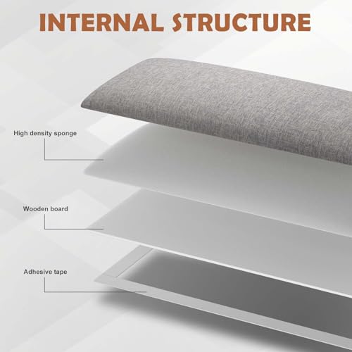 IFNOW Upholstered Wall Mounted Headboard, 3D Soundproof Wall Panels Peel and Stick for King Size, Reusable and Removable Tufted Bed Headboard in Medium Grey (12 Panels, 10" x 24") - color: Fabric-medium Gray, size: King