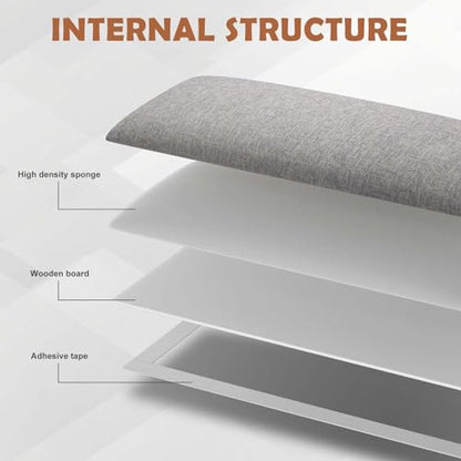 IFNOW Upholstered Wall Mounted Headboard, 3D Soundproof Wall Panels Peel and Stick for King Size, Reusable and Removable Tufted Bed Headboard in Medium Grey (12 Panels, 10" x 24") - color: Fabric-medium Gray, size: King